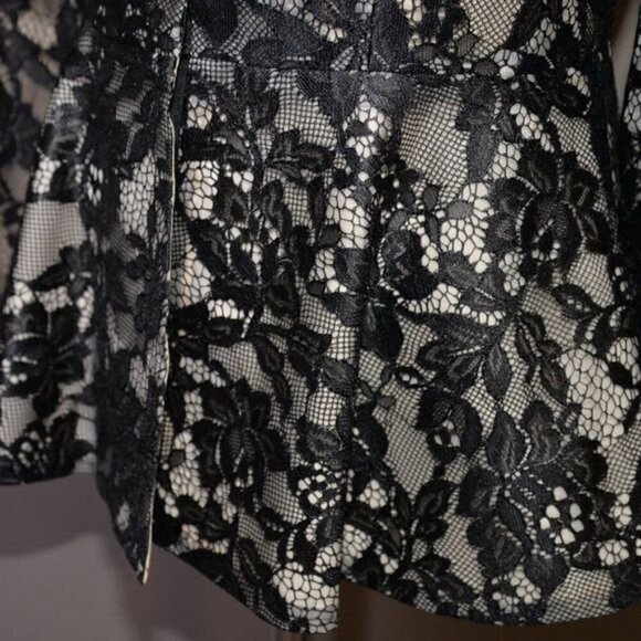 Alice + Olivia Polly Silk Blend Lace High Neck Blazer Sz S - Picture 8 of 9